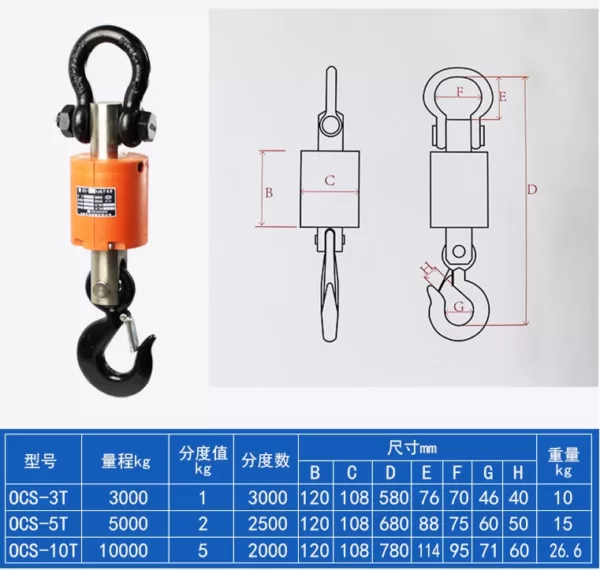 Cân treo điện tử Wireless OCS-W1 5 Tấn – Cân treo  OCS- TAIWAN - Hình ảnh 4