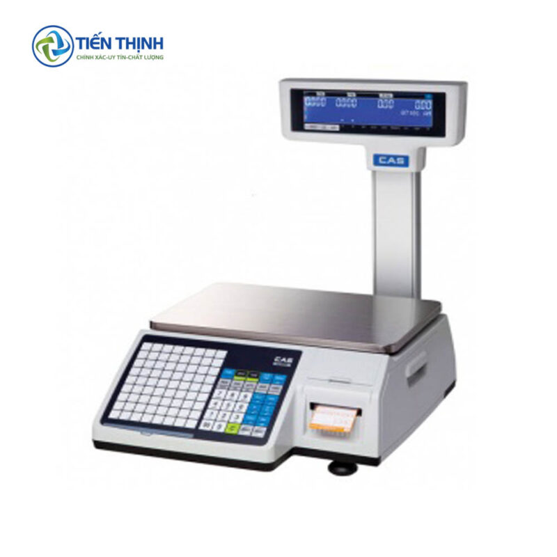 Cân điện tử CAS SP-3000, thiết kế hiện đại, dùng trong siêu thị và cửa hàng.