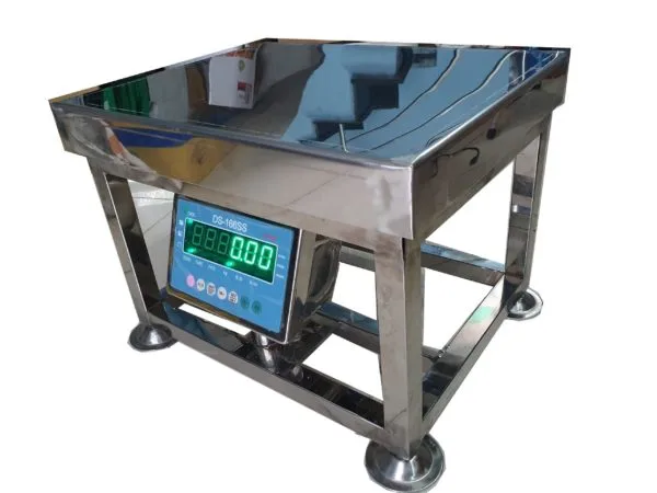 Cân điện tử inox với màn hình hiển thị số, dùng trong công nghiệp.