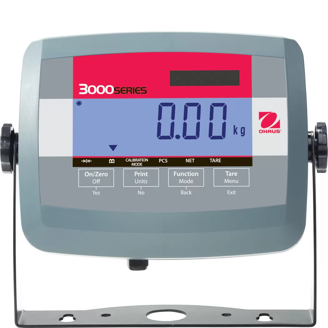 Cân điện tử Ohaus 3000 series với màn hình hiển thị số rõ ràng.